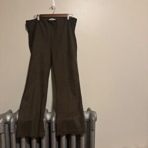 Tucker Nuck Chocolate Brown Wide Leg Faux Suede Pants XXL Boho Fall Winter